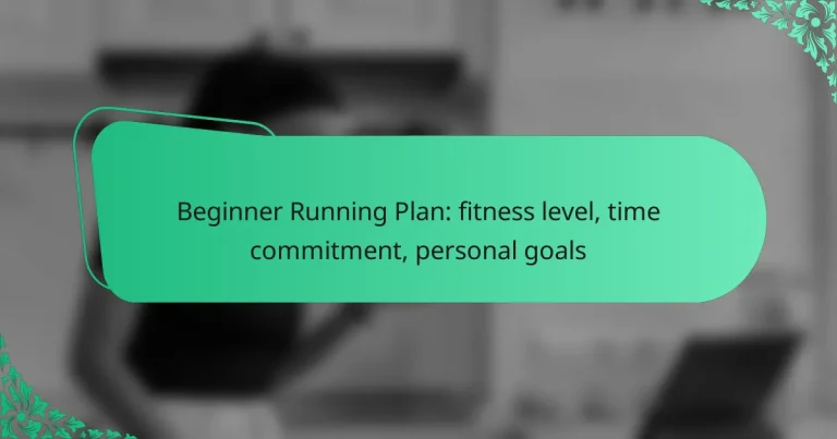 Beginner Running Plan: fitness level, time commitment, personal goals