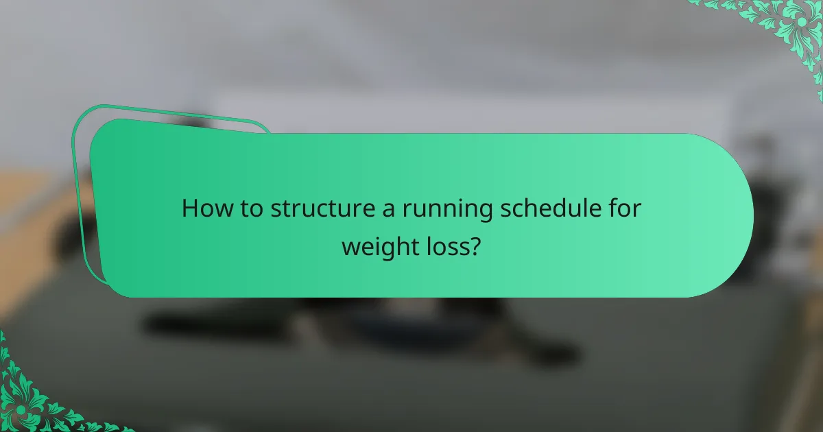 How to structure a running schedule for weight loss?