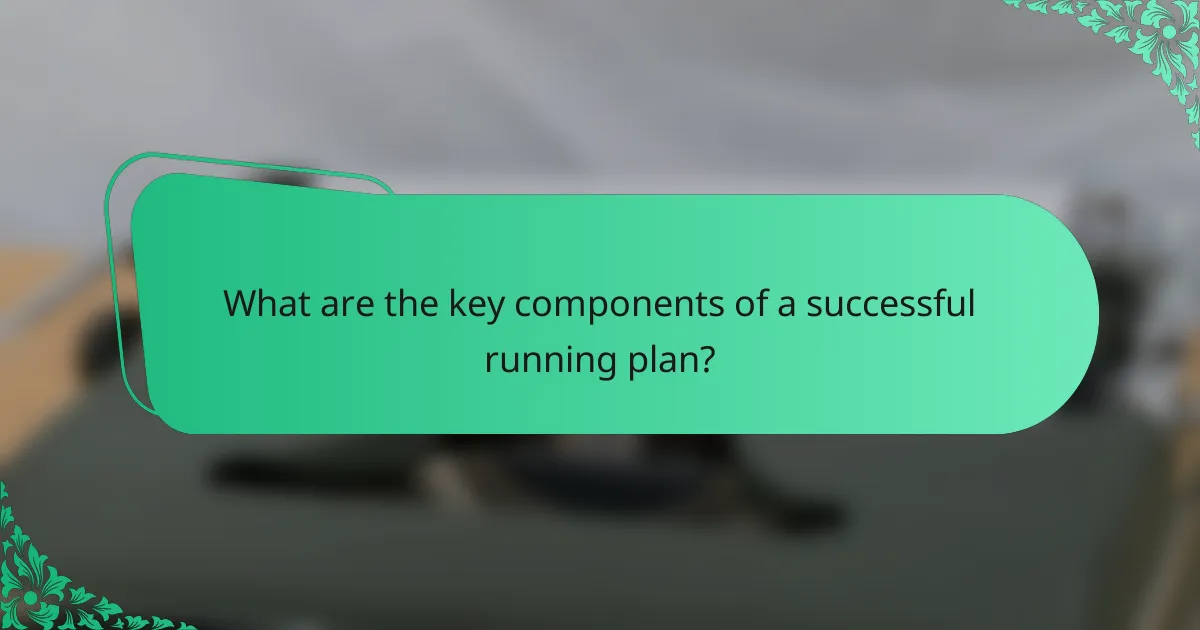 What are the key components of a successful running plan?